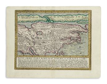 (WORLD AND CONTINENTS.) Quad, Matthias. Together six double-page engraved maps: